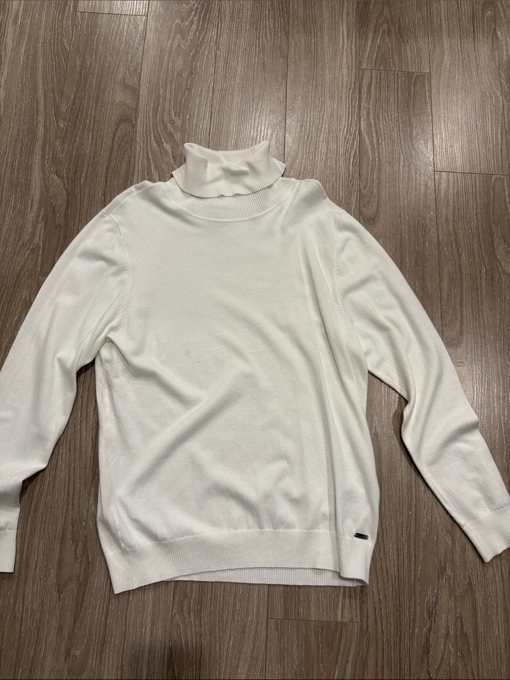 Calvin Klein Men’s Cream Turtleneck Sweater